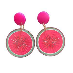 Watermelon Earrings Fruit Summer Fun Cute Dangle Drop‎ Earrings